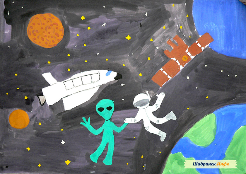 Рисунок день космонавтики 3 класс в школу. Рисунок на тему космос. Детские рисунки на тему космос. Рисунок ко Дню космонавтики. Рисование ко Дню космонавтики.