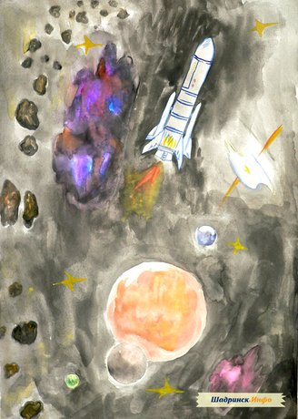 Детские рисунки на День космонавтики