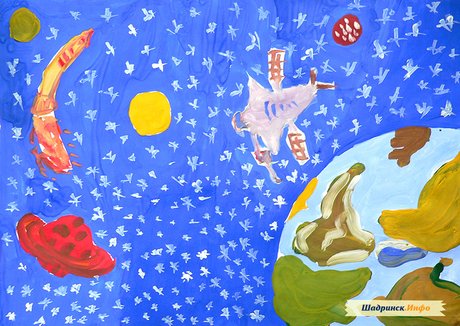 Детские рисунки на День космонавтики