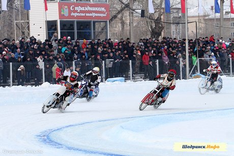 20.12.14 Полуфинал личного чемпионата Росси по мотогонкам на льду в Шадринске